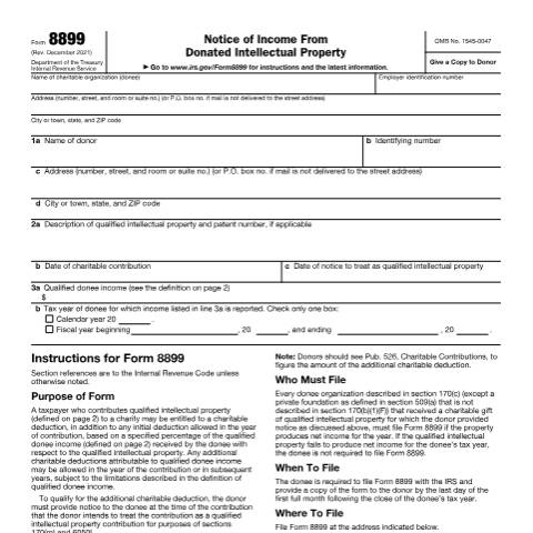 Document preview: IRS Form f8899 — IRS, United States (CERFA n°8899)