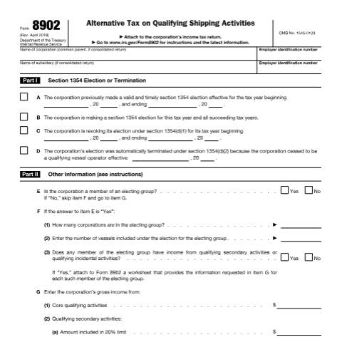 Document preview: IRS Form f8902 — IRS, United States (CERFA n°8902)