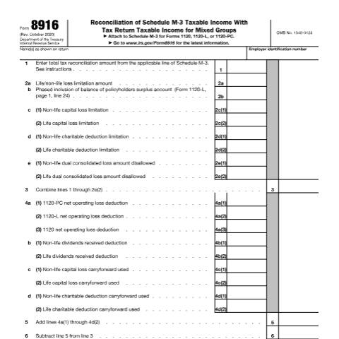 Document preview: IRS Form f8916 — IRS, United States (CERFA n°8916)
