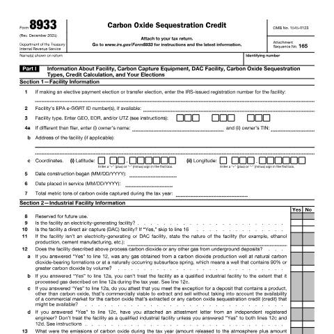 Document preview: IRS Form f8933 — IRS, United States (CERFA n°8933)
