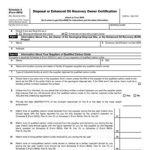 Document preview: IRS Form f8933sa — IRS, United States (CERFA n°8933SA)