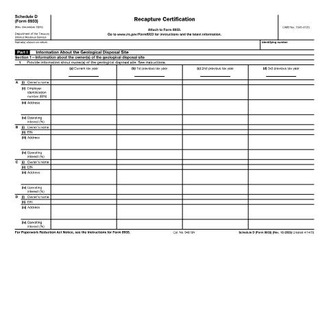 Document preview: IRS Form f8933sd — IRS, United States (CERFA n°8933SD)