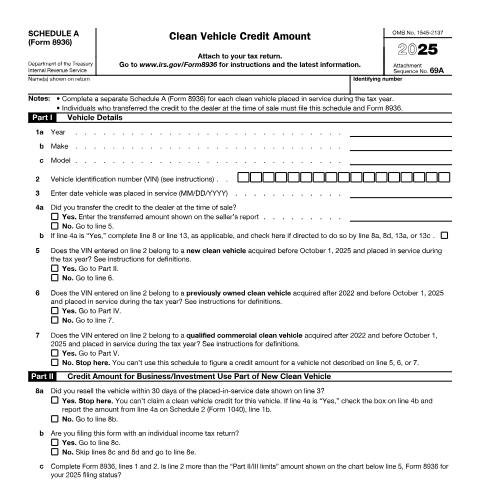 Document preview: IRS Form f8936sa — IRS, United States (CERFA n°8936SA)