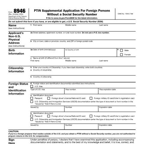 Document preview: IRS Form f8946 — IRS, United States (CERFA n°8946)