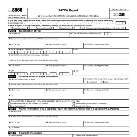 Document preview: IRS Form f8966 — IRS, United States (CERFA n°8966)