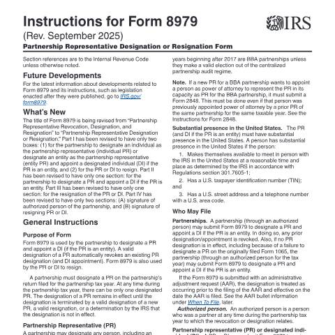 Document preview: IRS Instructions i8979 — IRS, United States (CERFA n°INST-8979)