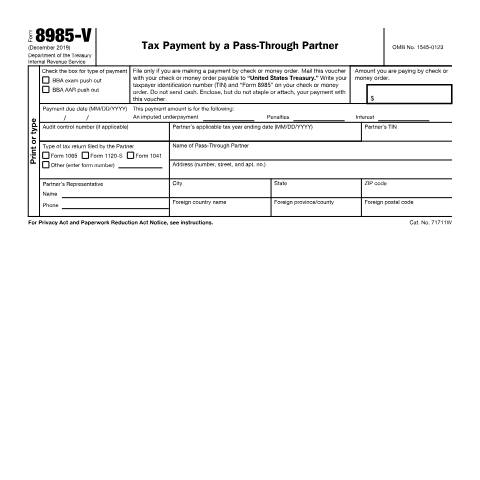 Document preview: IRS Form f8985v — IRS, United States (CERFA n°8985V)