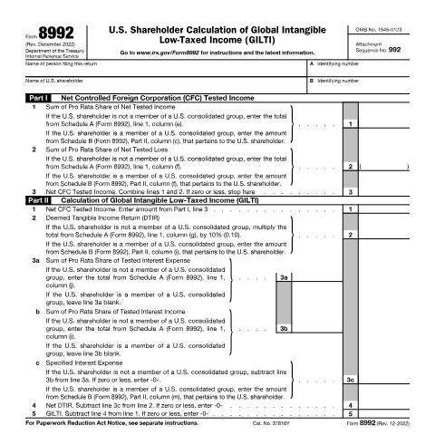 Document preview: IRS Form f8992 — IRS, United States (CERFA n°8992)