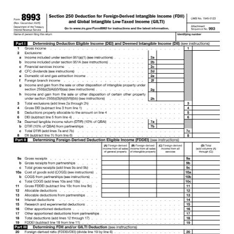 Document preview: IRS Form f8993 — IRS, United States (CERFA n°8993)