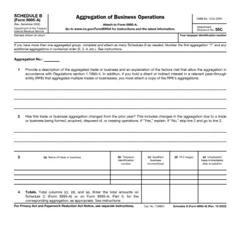 Document preview: IRS Form f8995ab — IRS, United States (CERFA n°8995AB)