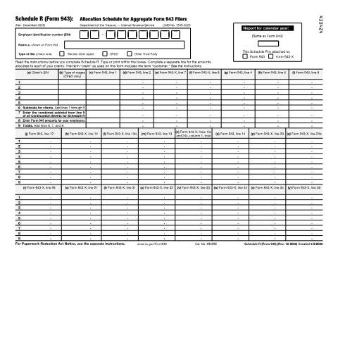 Document preview: IRS Form f943sr — IRS, United States (CERFA n°943SR)