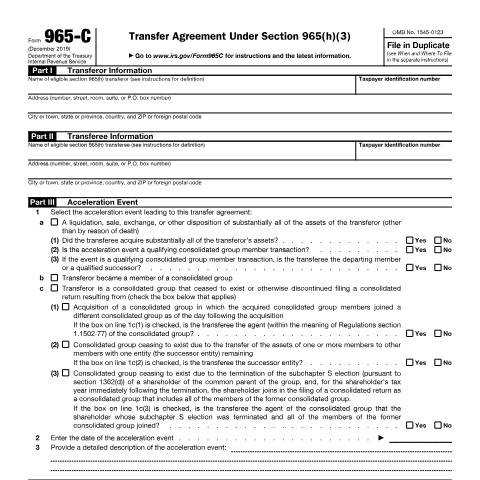 Document preview: IRS Form f965c — IRS, United States (CERFA n°965C)