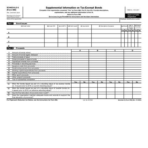 Document preview: IRS Form f990sk — IRS, United States (CERFA n°990SK)
