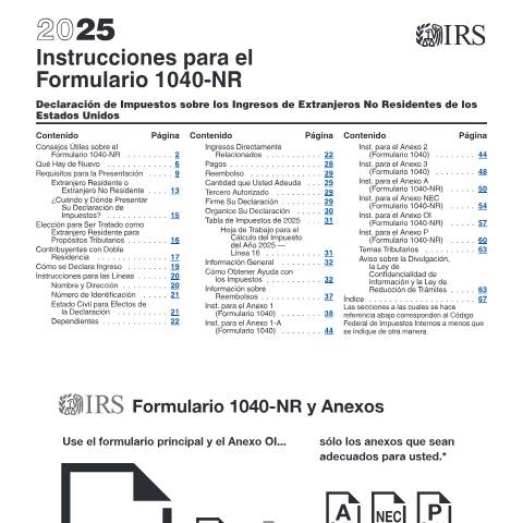 Document preview: IRS Instructions i1040nrs — IRS, United States (CERFA n°INST-1040NRS)