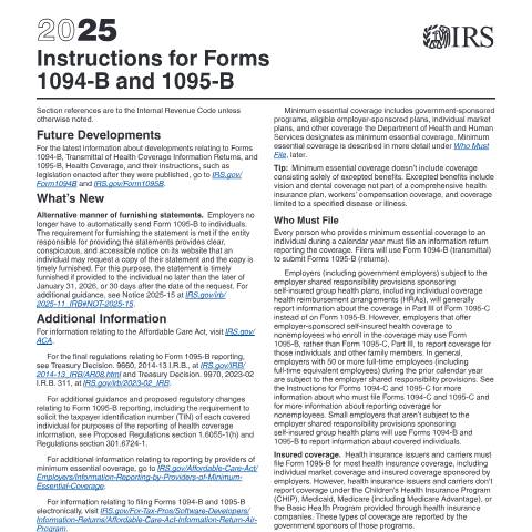 Document preview: IRS Instructions i109495b — IRS, United States (CERFA n°INST-109495B)