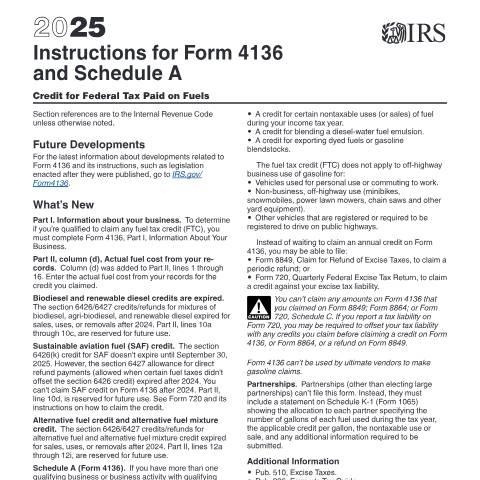 Document preview: IRS Instructions i4136 — IRS, United States (CERFA n°INST-4136)