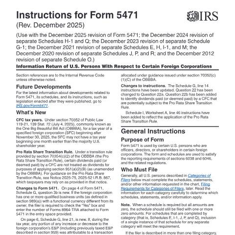 Document preview: IRS Instructions i5471 — IRS, United States (CERFA n°INST-5471)