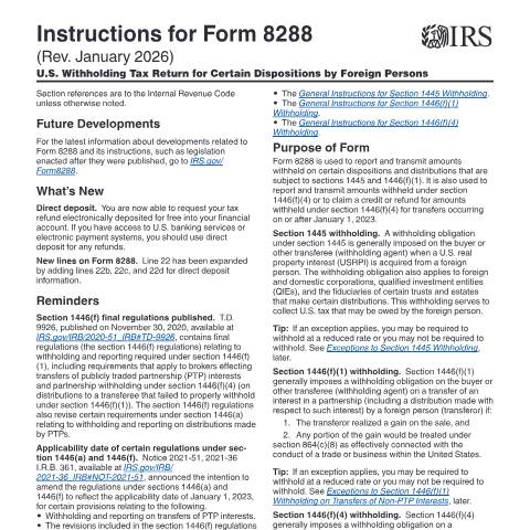 Document preview: IRS Instructions i8288 — IRS, United States (CERFA n°INST-8288)