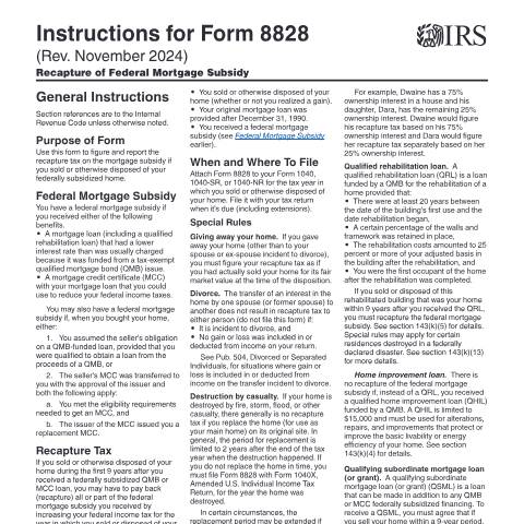 Document preview: IRS Instructions i8828 — IRS, United States (CERFA n°INST-8828)