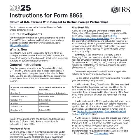 Document preview: IRS Instructions i8865 — IRS, United States (CERFA n°INST-8865)