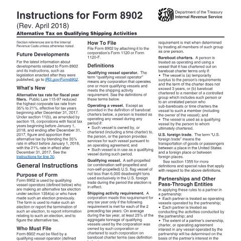 Document preview: IRS Instructions i8902 — IRS, United States (CERFA n°INST-8902)