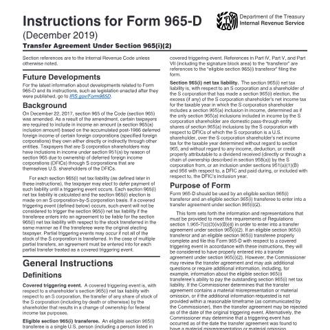Document preview: IRS Instructions i965d — IRS, United States (CERFA n°INST-965D)