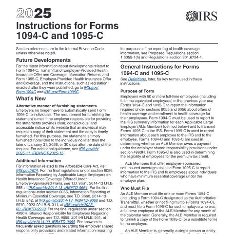 Document preview: IRS Instructions i109495c — IRS, United States (CERFA n°INST-109495C)