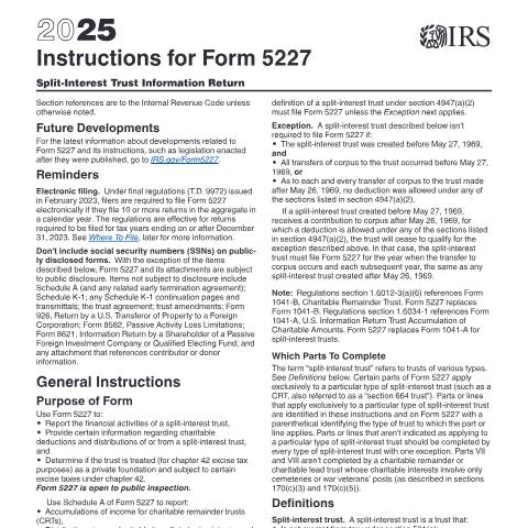 Document preview: IRS Instructions i5227 — IRS, United States (CERFA n°INST-5227)