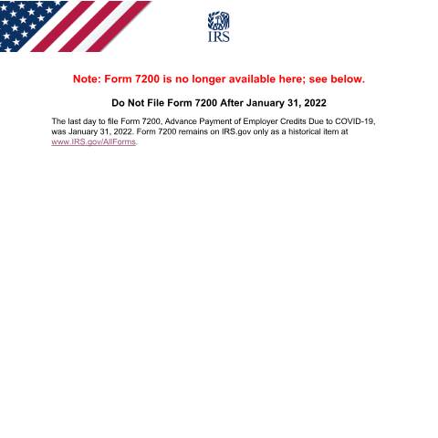 Document preview: IRS Instructions i7200 — IRS, United States (CERFA n°INST-7200)