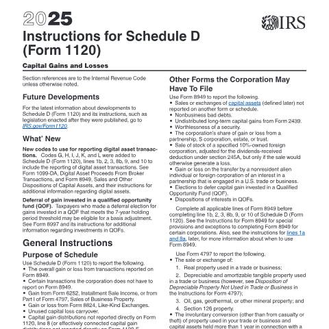 Document preview: IRS Instructions i1120sd — IRS, United States (CERFA n°INST-1120SD)