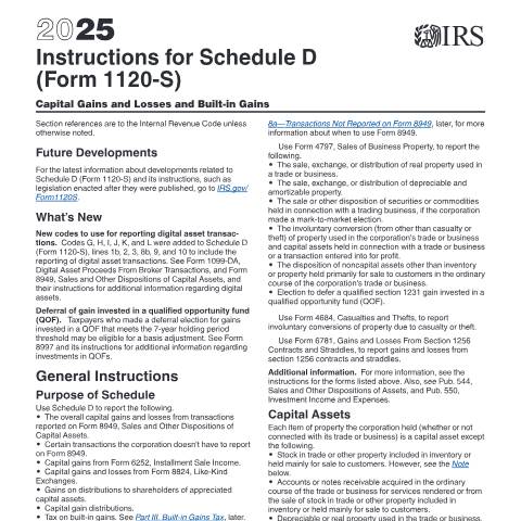 Document preview: IRS Instructions i1120ssd — IRS, United States (CERFA n°INST-1120SSD)
