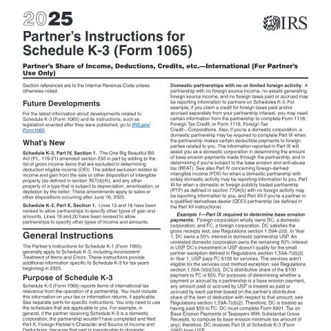Document preview: IRS Instructions i1065sk3 — IRS, United States (CERFA n°INST-1065SK3)