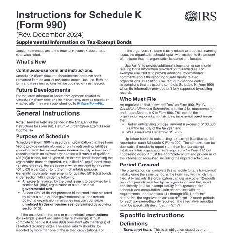 Document preview: IRS Instructions i990sk — IRS, United States (CERFA n°INST-990SK)