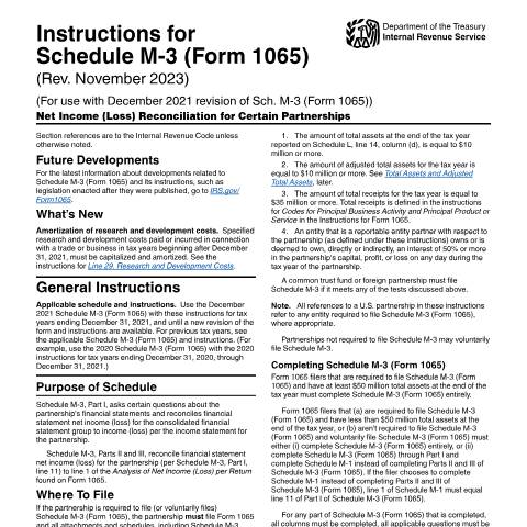 Document preview: IRS Instructions i1065sm3 — IRS, United States (CERFA n°INST-1065SM3)