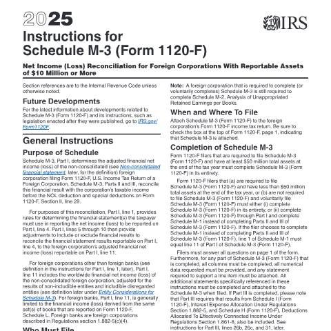 Document preview: IRS Instructions i1120fm3 — IRS, United States (CERFA n°INST-1120FM3)