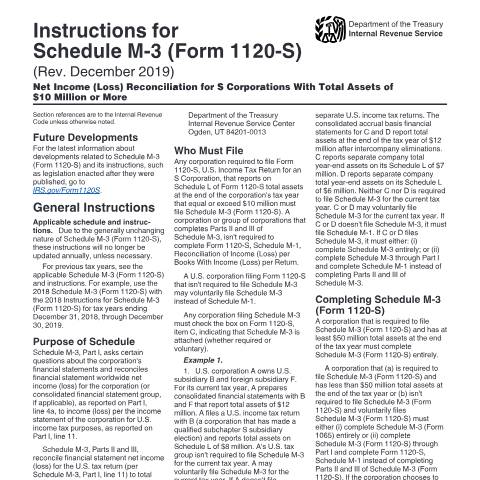 Document preview: IRS Instructions i1120ss3 — IRS, United States (CERFA n°INST-1120SS3)