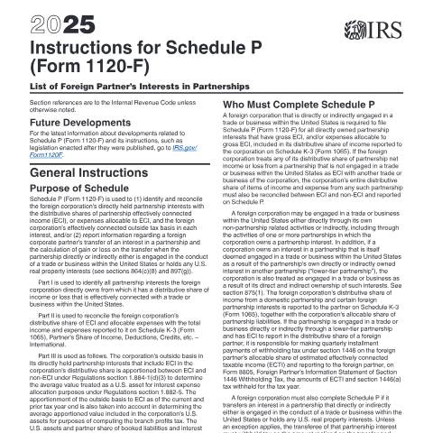 Document preview: IRS Instructions i1120fp — IRS, United States (CERFA n°INST-1120FP)