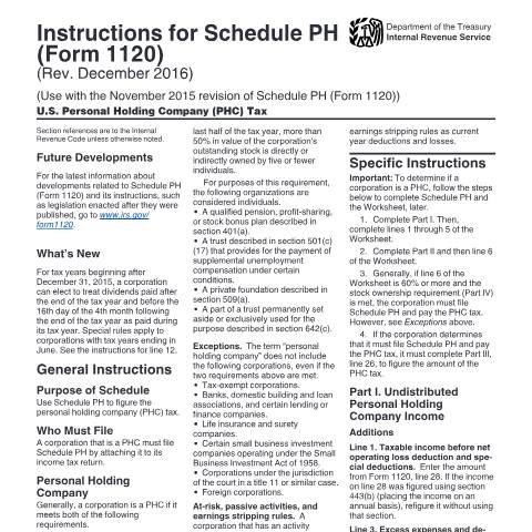 Document preview: IRS Instructions i1120sph — IRS, United States (CERFA n°INST-1120SPH)
