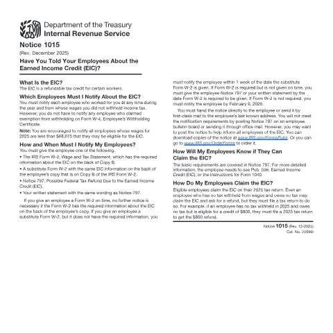 Document preview: IRS Other n1015 — IRS, United States