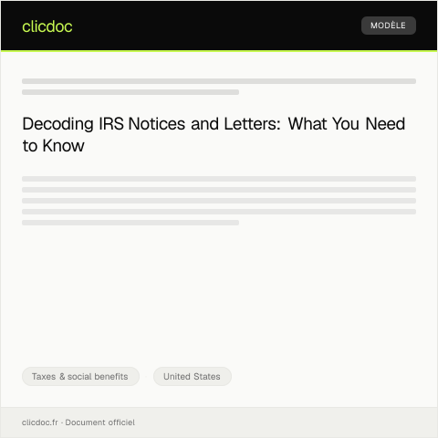 Document preview: IRS Notices and Letters — Taxes & social benefits, United States