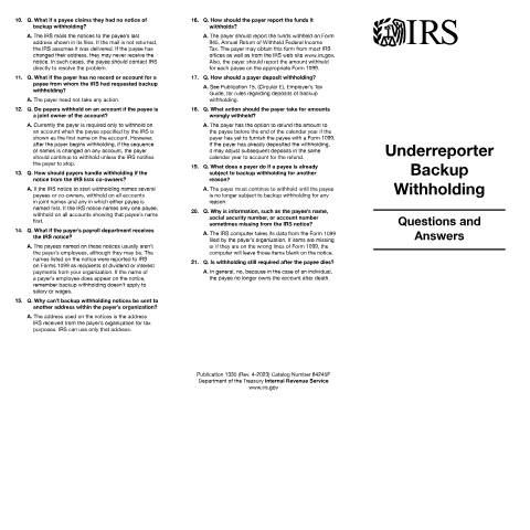 Document preview: IRS Publication p1335 — IRS, United States (CERFA n°PUB-1335)