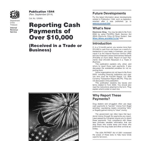 Document preview: IRS Publication p1544 — IRS, United States (CERFA n°PUB-1544)