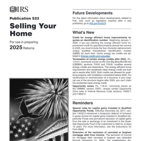 Document preview: IRS Publication p523 — IRS, United States (CERFA n°PUB-523)