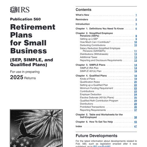 Document preview: IRS Publication p560 — IRS, United States (CERFA n°PUB-560)