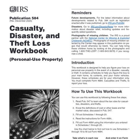 Document preview: IRS Publication p584 — IRS, United States (CERFA n°PUB-584)