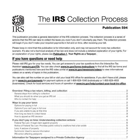Document preview: IRS Publication p594 — IRS, United States (CERFA n°PUB-594)