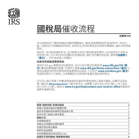 Document preview: IRS Publication p594zht — IRS, United States (CERFA n°PUB-594ZHT)