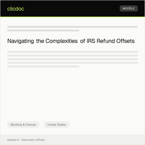 Document preview: Information on IRS Refund Offsets — Banking & finance, United States