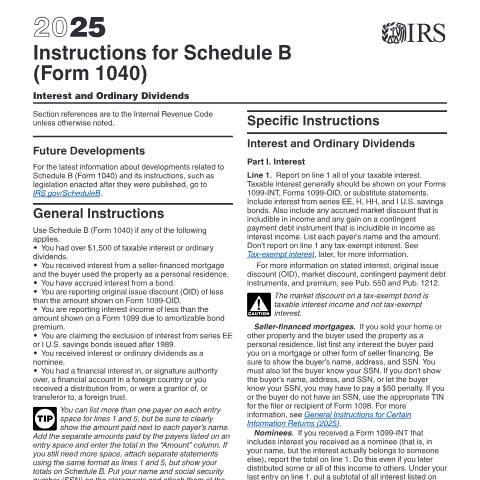 Document preview: IRS Instructions i1040sb — IRS, United States (CERFA n°INST-1040SB)