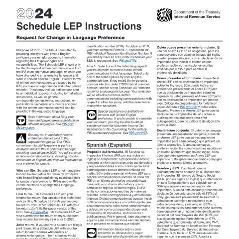 Document preview: IRS Instructions i1040lep — IRS, United States (CERFA n°INST-1040LEP)